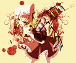  aeromonas blonde_hair bow crystal fang flandre_scarlet hair_bow hat heart puffy_sleeves red_eyes short_sleeves side_ponytail solo touhou wings 