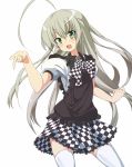  :3 ahoge akappa-shi checkered green_eyes haiyore!_nyaruko-san long_hair nyarlathotep_(nyaruko-san) silver_hair thigh-highs thighhighs 