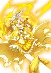  bike_shorts blonde_hair boots choker cure_peace dress electricity hair_ornament kise_yayoi long_hair magical_girl o5o3 open_mouth ponytail precure princess_form_(smile_precure!) shorts_under_skirt skirt smile smile_precure! solo staff thunder wrist_cuffs yellow_dress yellow_eyes 
