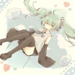  detached_sleeves green_hair hatsune_miku heart long_hair necktie panties skirt sleeves_past_wrists solo striped striped_panties tenma_(xxx) thigh-highs thighhighs twintails underwear vocaloid 
