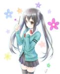  gotou_hisashi heart k-on! long_hair nakano_azusa pocky skirt smile solo thigh-highs thighhighs twintails 