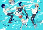  akira_agarkar_yamada bird black_hair blonde_hair duck fish glasses haru_(tsuritama) male multiple_boys necktie open_mouth sanada_yuki school_uniform shikimi_(yurakuru) short_hair tapioka tsuritama turban underwater usami_natsuki water 