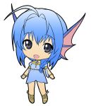  1girl blue_hair chibi emil_chronicle_online head_fins jewelry lintanghaseo looking_at_viewer smile tagme 