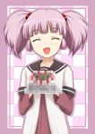  cake censored closed_eyes eyes_closed food fuuma_nagi long_hair mosaic_censoring pink_hair school_uniform serafuku solo yoshikawa_chinatsu yuru_yuri 
