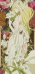  arakawa_under_the_bridge art_nouveau blonde_hair dress flower highres long_hair nino_(arakawa) rose screencap smile solo wedding_dress white_dress white_flower 