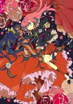  bike_shorts blue_eyes blue_rose crown dark_skin dress epaulettes flower hari611 himemiya_anthy long_hair multiple_girls orange_rose pink_hair purple_hair rapier red_dress red_rose rose shoes shoujo_kakumei_utena sword tenjou_utena weapon white_rose wrist_cuffs 