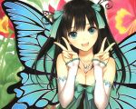  black_hair cleavage green_eyes scan taka_tony wings 