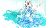  blue_hair crying ia imagination_forest_(vocaloid) long_hair red_eyes tears vocaloid 