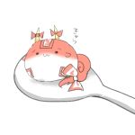  fujiwara_no_mokou horns lowres no_humans rebecca_(keinelove) rice_spoon spoon sukusuku_hakutaku tail touhou 