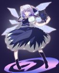  bow cirno detached_wings hair_bow ice ice_wings ichigatsu_toshikazu puffy_sleeves purple_eyes purple_hair short_hair short_sleeves smile solo star_wars touhou violet_eyes wings 