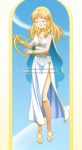  aphrodite blonde_hair blue_eyes bubbles_(ppg) dress flying greek_mythology harp long_hair powerpuff_girls sandals xenokurisu 