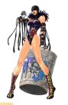  1girl alternate_costume bandage bandages boots breasts character_request claws cleavage cross-laced_footwear dustbin feather_boa gloves inomata_mutsumi lace-up_boots legs leotard lipstick makeup mask namco official_art solo tekken tekken_tag_tournament_2 watermark 