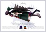  ace_combat arm_cannon black_hair black_legwear blouse boots bow cape chipika flying hair_bow insignia long_hair red_eyes reiuji_utsuho shoes side skirt socks solo thermos third_eye touhou weapon wings 