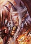  devilhun highres horns long_hair male pixiv_fantasia pixiv_fantasia_5 pointy_ears realistic red_eyes solo white_hair 