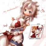  amanojaku apron ascot blonde_hair blue_eyes crystal english flandre_scarlet french hat hat_ribbon highres hug izayoi_sakuya maid maid_headdress multiple_girls open_mouth puffy_sleeves red_eyes remilia_scarlet ribbon short_hair short_sleeves silver_hair smile tears text touhou translated wings wrist_cuffs 