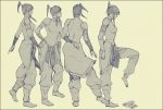  artist_request avatar:_the_last_airbender barefoot breasts korra legend_of_korra monochrome muscle papierhat ponytail source_request traditional_media 