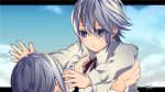  2boys blush bow bowtie deere_(fire_emblem_if) father_and_son fire_emblem fire_emblem_if grey_eyes grey_hair joker_(fire_emblem_if) multiple_boys portrait sky younger 