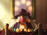 dew-spiegel drawcia earrings hat jewelry kirby_(series) no_humans picture_frame solo white_hair witch_hat yellow_eyes 