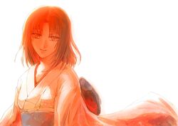  1girl japanese_clothes kara_no_kyoukai kimono nichiru revision ryougi_shiki smile solo 