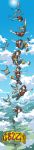  cloud clouds comic highres hirasawa_geko original parachute skydive 