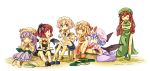  chair flandre_scarlet highres hisui_(kimochi) hong_meiling izayoi_sakuya koakuma patchouli_knowledge reading remilia_scarlet sitting touhou 