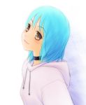  blue_hair blush brown_eyes copyright_request highres hoodie short_hair smile solo yui_toshiki 