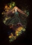  blonde_hair blue_eyes com_kom dress flower ib long_hair mary_(ib) ribbon rose solo yellow_rose 