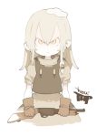  annoyed blonde_hair chibi climacool gloves gun kirisame_marisa no_hat no_headwear rifle sepia shotgun solo touhou weapon white_background 