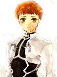  archer archer_(cosplay) cosplay dreamearth emiya_shirou fate/stay_night fate_(series) male orange_hair palette_swap solo yellow_eyes 