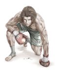  baba_yasushi blood boxing_gloves brown_hair karate_shoukoushi_kohinata_minoru male minami_hiroki muscle shirtless short_hair shorts solo 