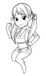 absurdres baba_yasushi character_request highres karate_shoukoushi_kohinata_minoru midriff navel shorts smile solo twintails 