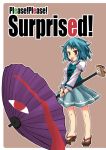  :p geta green_eyes heterochromia karakasa_obake kurousou no_socks red_eyes sandals solo tatara_kogasa tongue touhou umbrella 