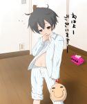  doseisan finger_to_mouth male mother_(game) mother_2 ness open_shirt pajamas pikanchu solo tissue_box translation_request 
