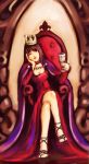  chin_rest crossed_legs crown dress girl goblet princess sandals sitting solo throne wink 