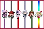  blonde_hair book braid flandre_scarlet hair_ribbon hat head_wings headwings hong_meiling izayoi_sakuya koakuma long_hair maid patchouli_knowledge purple_hair red_hair redhead remilia_scarlet ribbon short_hair silver_hair sugiura touhou twin_braids vampire wings 