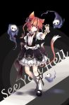  animal_ears braid cat_ears cat_tail engrish hair_ribbon highres hitodama kaenbyou_rin multiple_tails ranguage red_eyes red_hair redhead ribbon short_hair sunnydelight tail touhou twin_braids twintails 