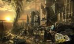  city cityscape cloud clouds destruction fallout gas natural_disaster nuka_cola post-apocalyptic power_lines ruins scenery sign sky street sun sunset tornado train wallpaper wallpapers 