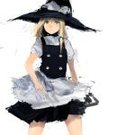  1girl bad_id blonde_hair blue_eyes buttons dress hair_ribbon hat highres kirisame_marisa ribbon solo touhou unknown_(artist) witch_hat 