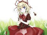  bad_id blonde_hair blue_eyes doll flower lily_of_the_valley looking_at_viewer medicine_melancholy ritz_(h322) smile solo su-san touhou 