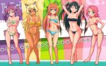  animal_ears bikini black_hair blonde_hair blue_eyes blush cleavage green_eyes konoe_subaru long_hair mayo_chiki! narumi_nakuru orange_hair pink_hair purple_hair red_eyes sakamachi_kureha short_hair suzutsuki_kanade swimsuit twintails usami_masamune 