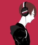  1boy character_request flat_color headphones male profile shiro_(reptil) short_hair simple_background solo tennis_no_ouji-sama 
