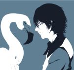  bird character_request flamingo flat_color glasses shiro_(reptil) short_hair simple_background solo tennis_no_ouji-sama 