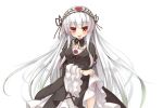  asa_(swallowtail) blush goth-loli gothic_lolita grey_hair headband lolita_fashion long_hair red_eyes rozen_maiden suigintou white 