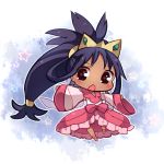  1girl abandon_ranka blush chibi dark_skin iris_(pokemon) long_hair open_mouth pokemon pokemon_(game) purple_hair solo 