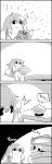  4koma book comic gap highres hijiri_byakuren long_hair monochrome pot reading sitting smile table tani_takeshi touhou translated translation_request yakumo_yukari yukkuri_shiteitte_ne 