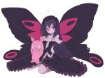  accel_world arita_haruyuki black_hair butterfly_wings elbow_gloves gloves kuroyukihime lolita_hairband long_hair pig red_eyes shirabi_(life-is-free) wings 