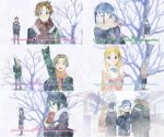  2boys 3girls aoki_yoshifumi group horiguchi_yukiko inaba_himeko kiriyama_yui kokoro_connect multiple_boys multiple_girls nagase_iori snow winter yaegashi_taichi 