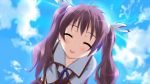  blush close kiriasu long_hair mayo_chiki! purple_hair school_uniform seifuku twintails usami_masamune 