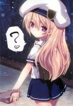  ? artist_name blonde_hair copyright_request hand_holding hat highres holding_hands kiira long_hair looking_at_viewer paw_print purple_eyes scan school_uniform skirt solo speech_bubble violet_eyes 