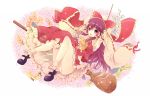  :d alternate_eye_color alternate_hair_color armpits arms_up ascot bobby_socks bow broom cherry_blossoms detached_sleeves flower frilled_skirt full_body gohei hair_bow hair_tubes hakurei_reimu long_hair mary_janes odagiri8 ofuda open_mouth panties pantyshot petals purple_eyes purple_hair shoes skirt skirt_set smile socks solo touhou underwear violet_eyes white_legwear white_panties 